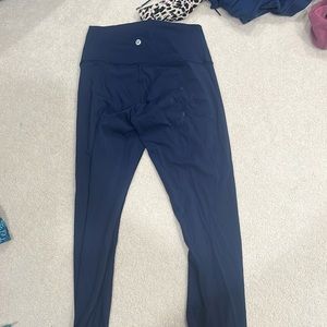 Lululemon Navy Wunder Train Leggings